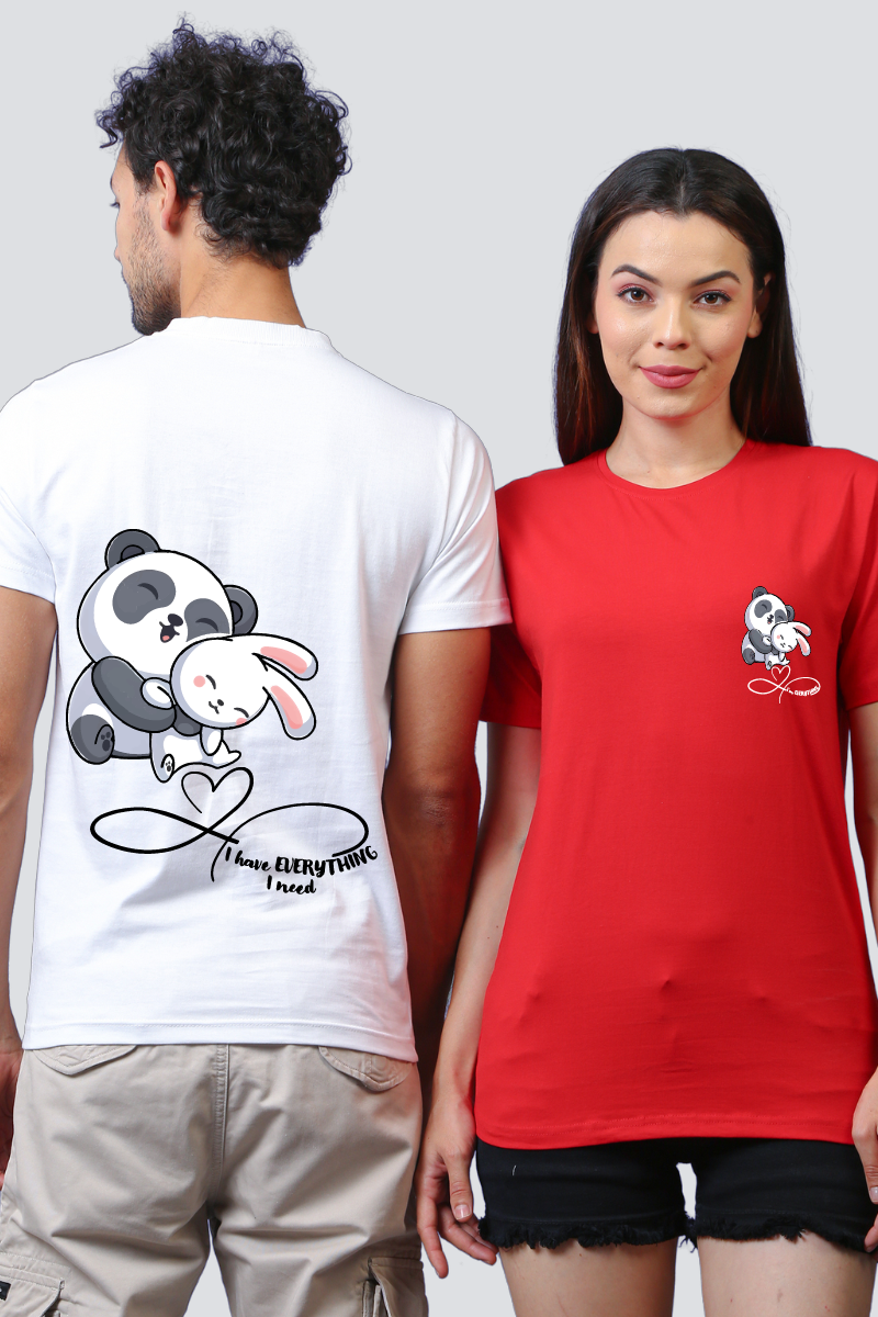 Cuddles & Hugs Couple Unisex Tees - Pack of 2