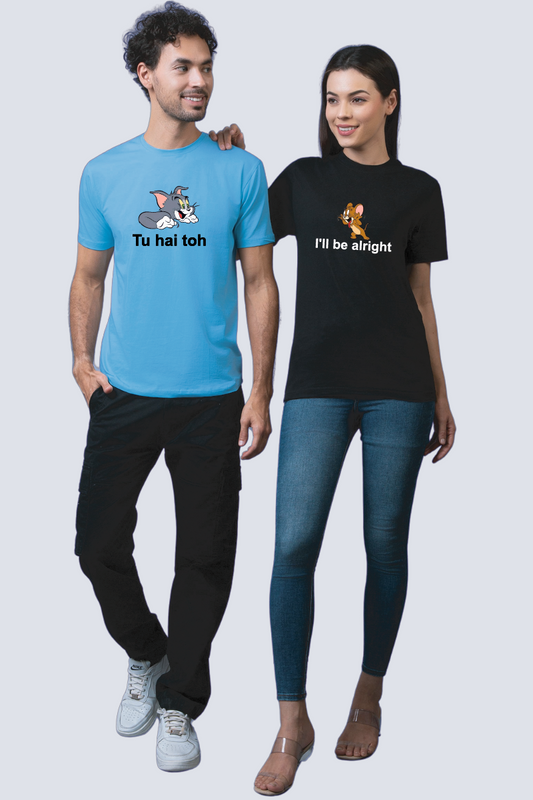 Classic Chase - Inspired by Tom & Jerry Couple Unisex Tees - Pack of 2