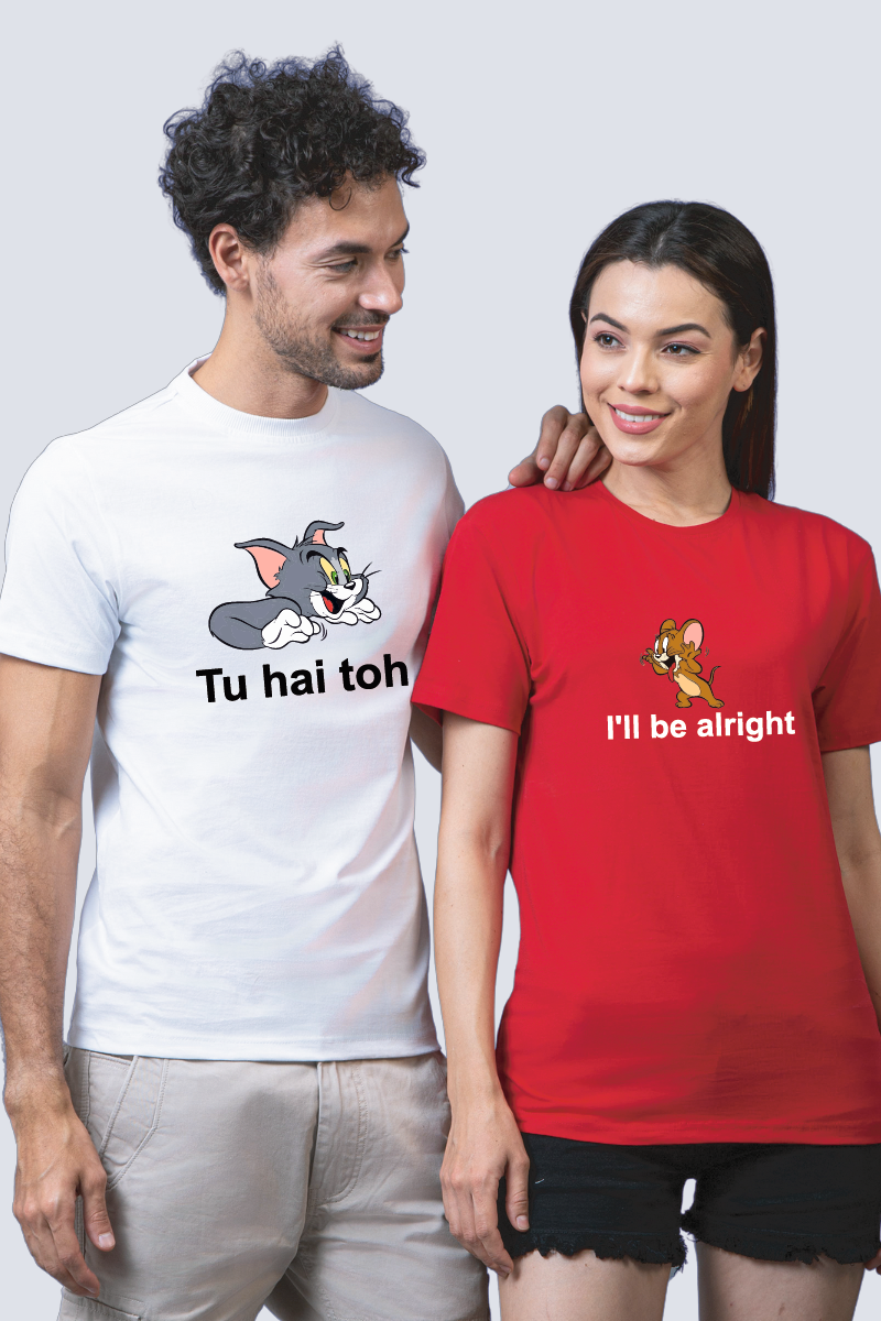 Classic Chase - Inspired by Tom & Jerry Couple Unisex Tees - Pack of 2