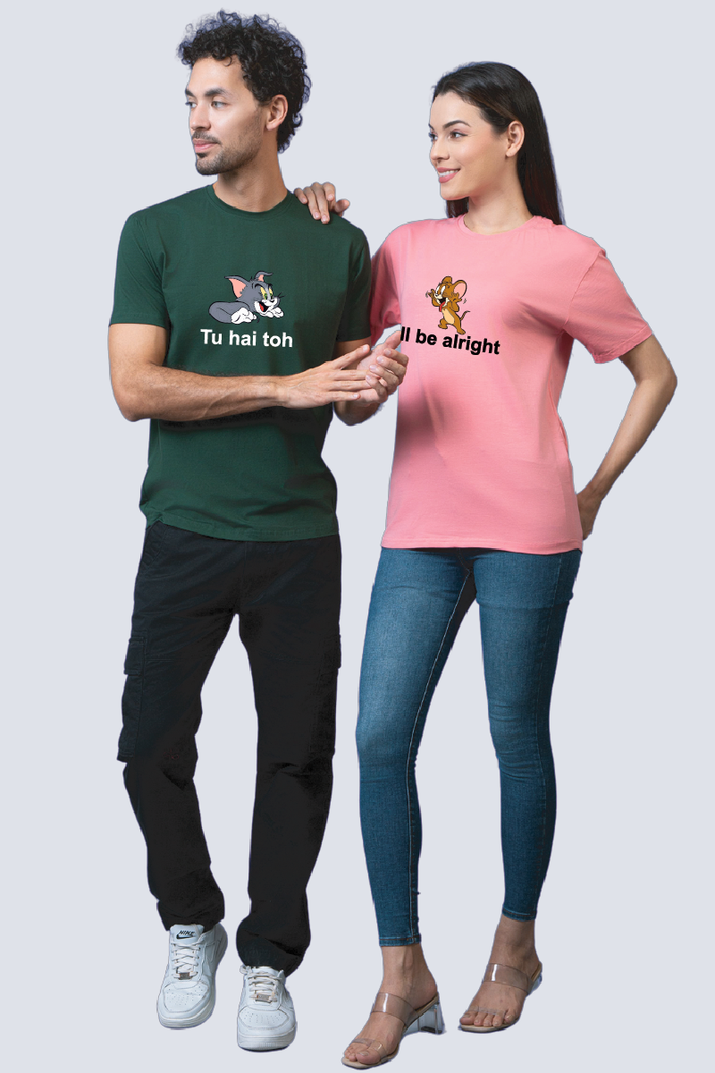 Classic Chase - Inspired by Tom & Jerry Couple Unisex Tees - Pack of 2