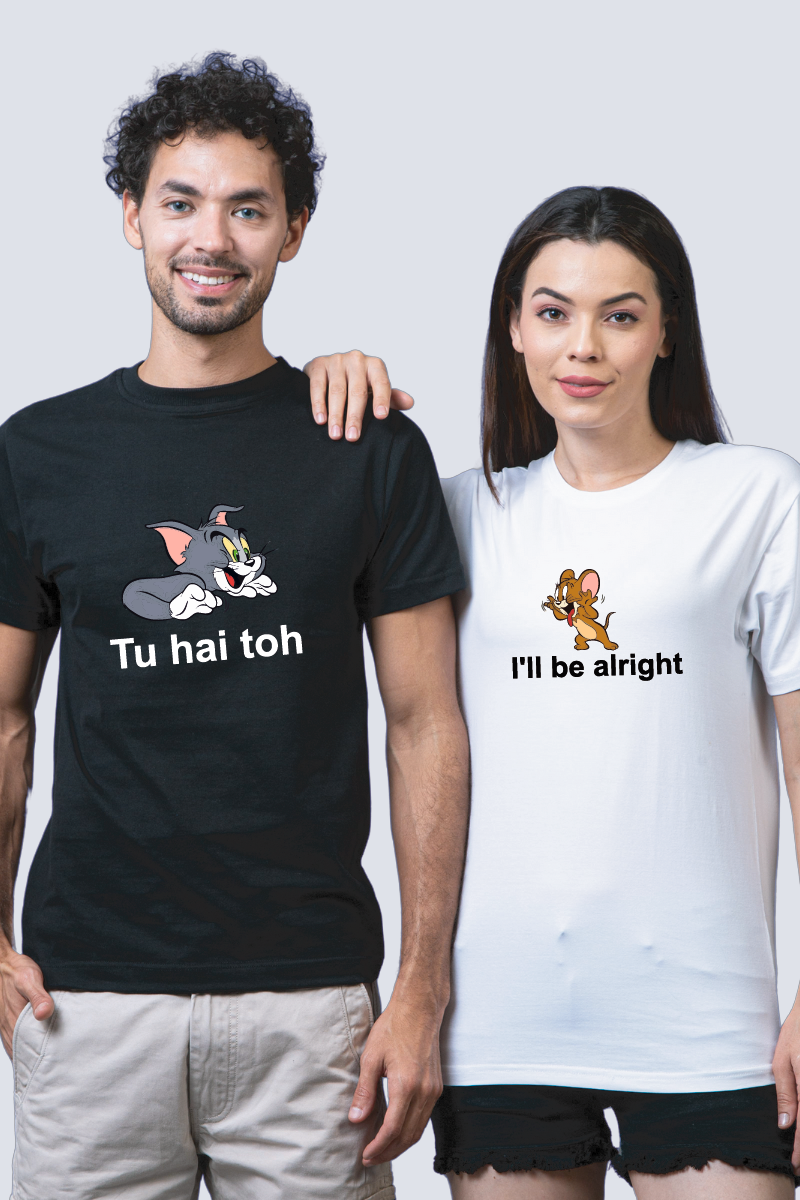 Classic Chase - Inspired by Tom & Jerry Couple Unisex Tees - Pack of 2