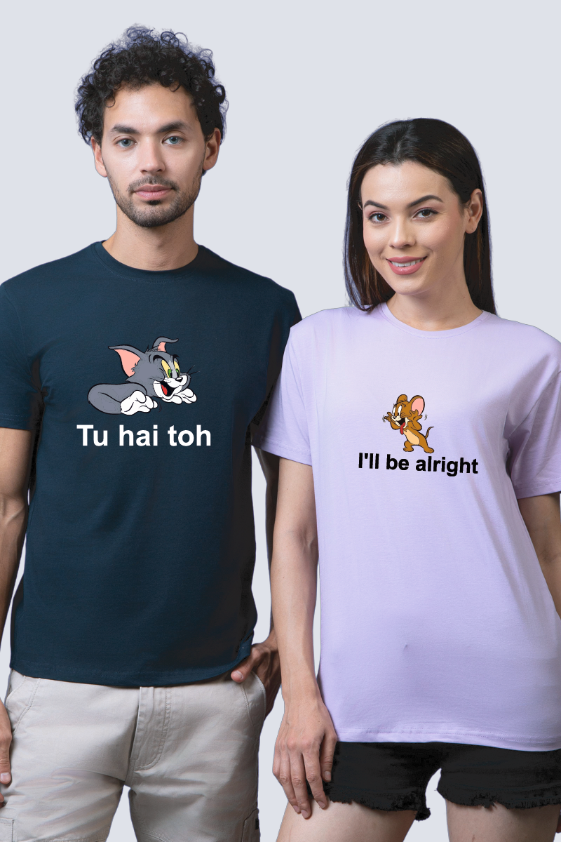 Classic Chase - Inspired by Tom & Jerry Couple Unisex Tees - Pack of 2