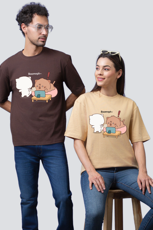 Comical Comfort Oversized Couple T-Shirts (Pack of 2)