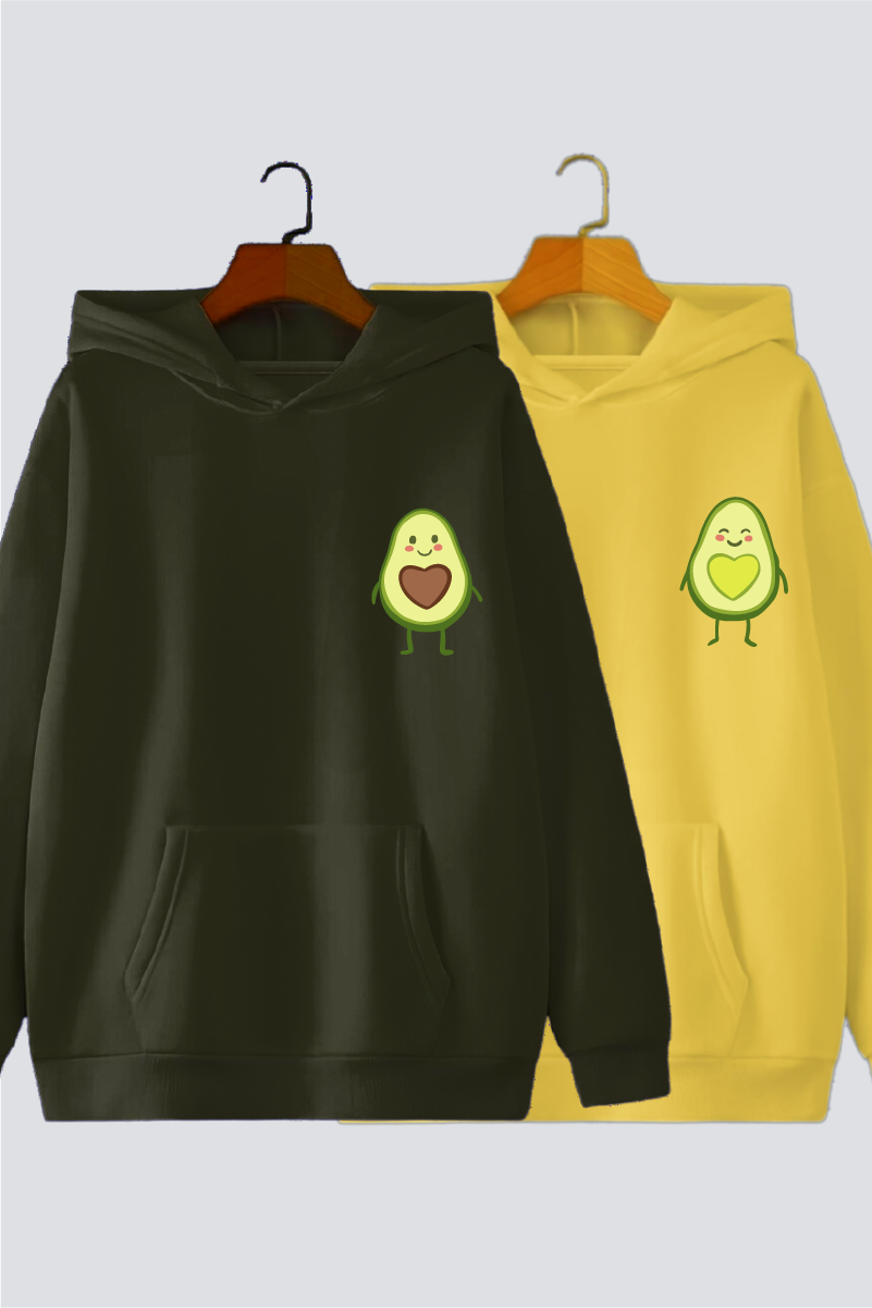 Avo-Cuddle Couple Oversized Drop Shoulder Hoodies - Pack of 2