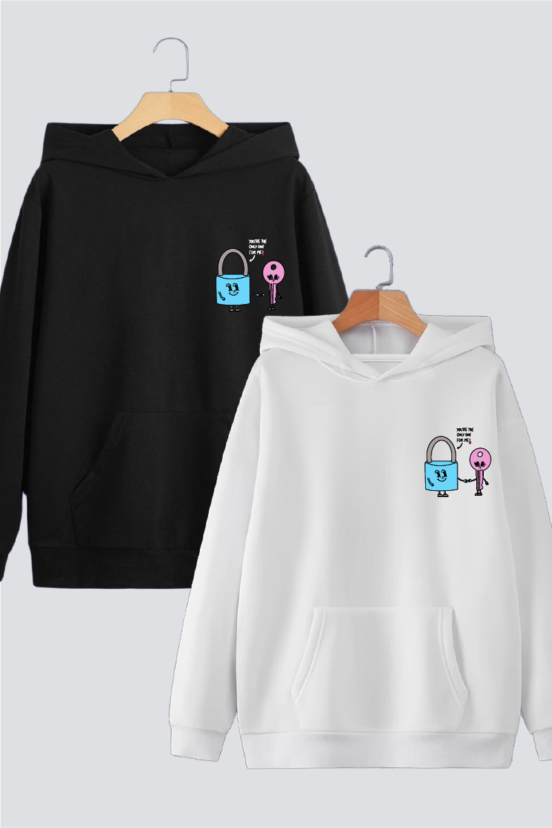 Key to My Heart Couple Oversized Drop Shoulder Hoodies - Pack of 2