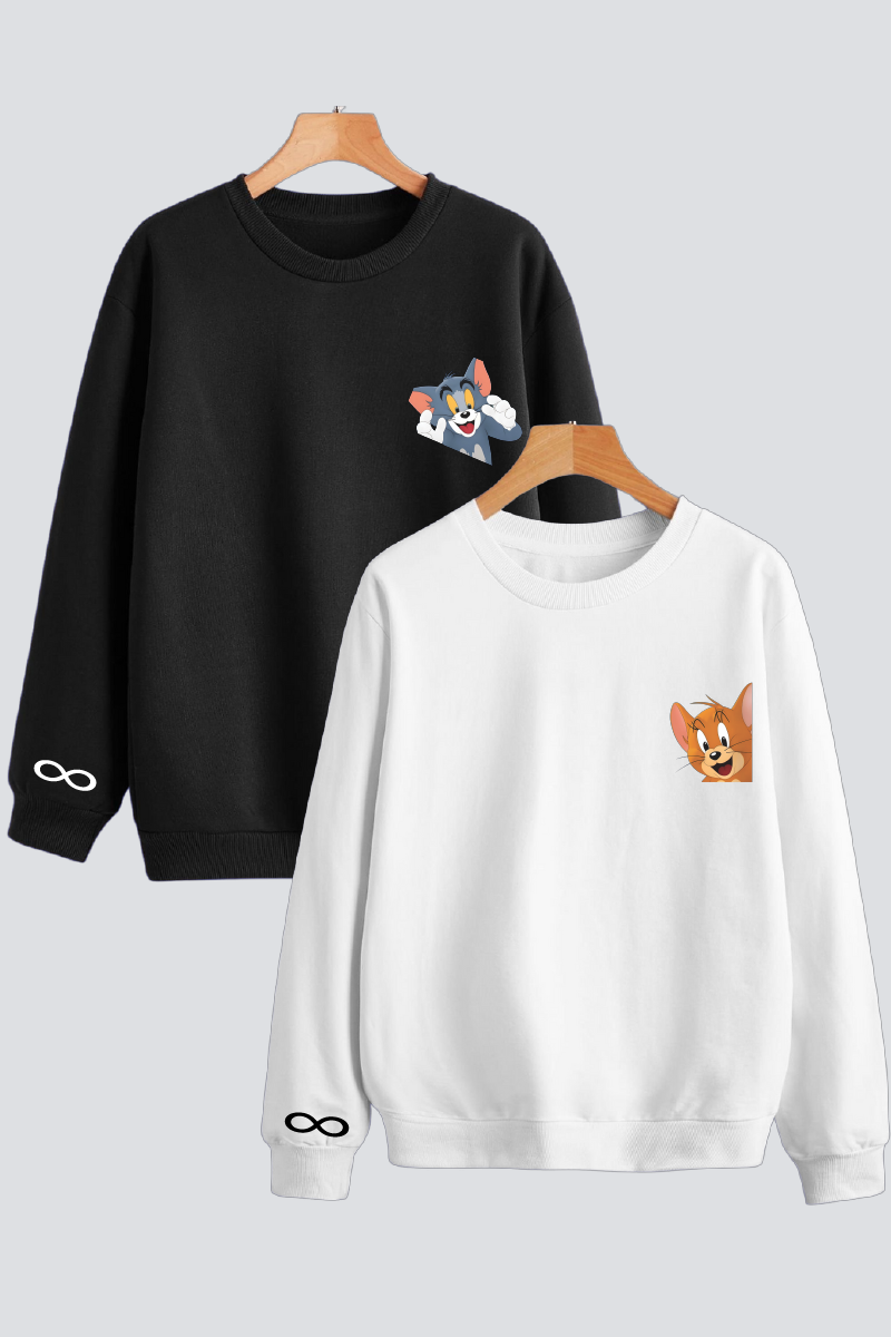 Chase & Embrace "Tom & Jerry" Couple Unisex Sweatshirts - Pack of 2