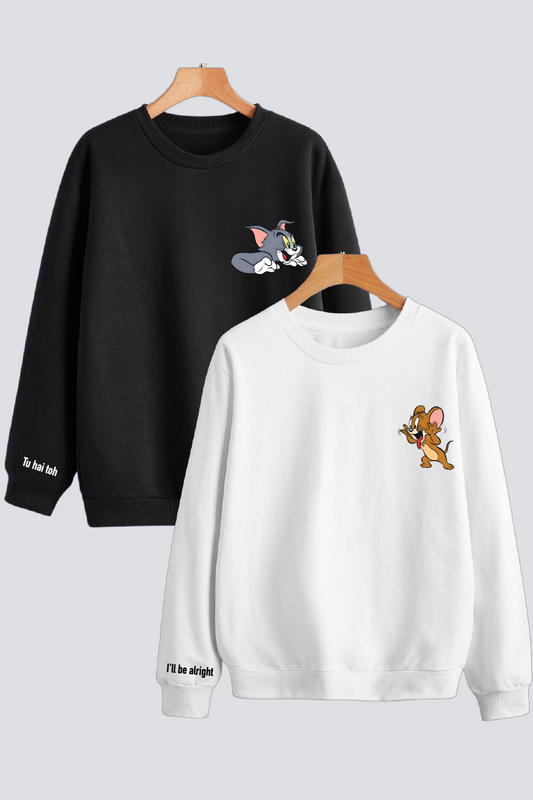 Classic Chase - Inspired by Tom & Jerry Couple Unisex Sweatshirts - Pack of 2