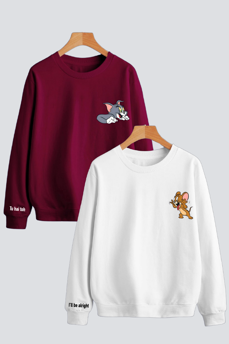 Classic Chase - Inspired by Tom & Jerry Couple Unisex Sweatshirts - Pack of 2