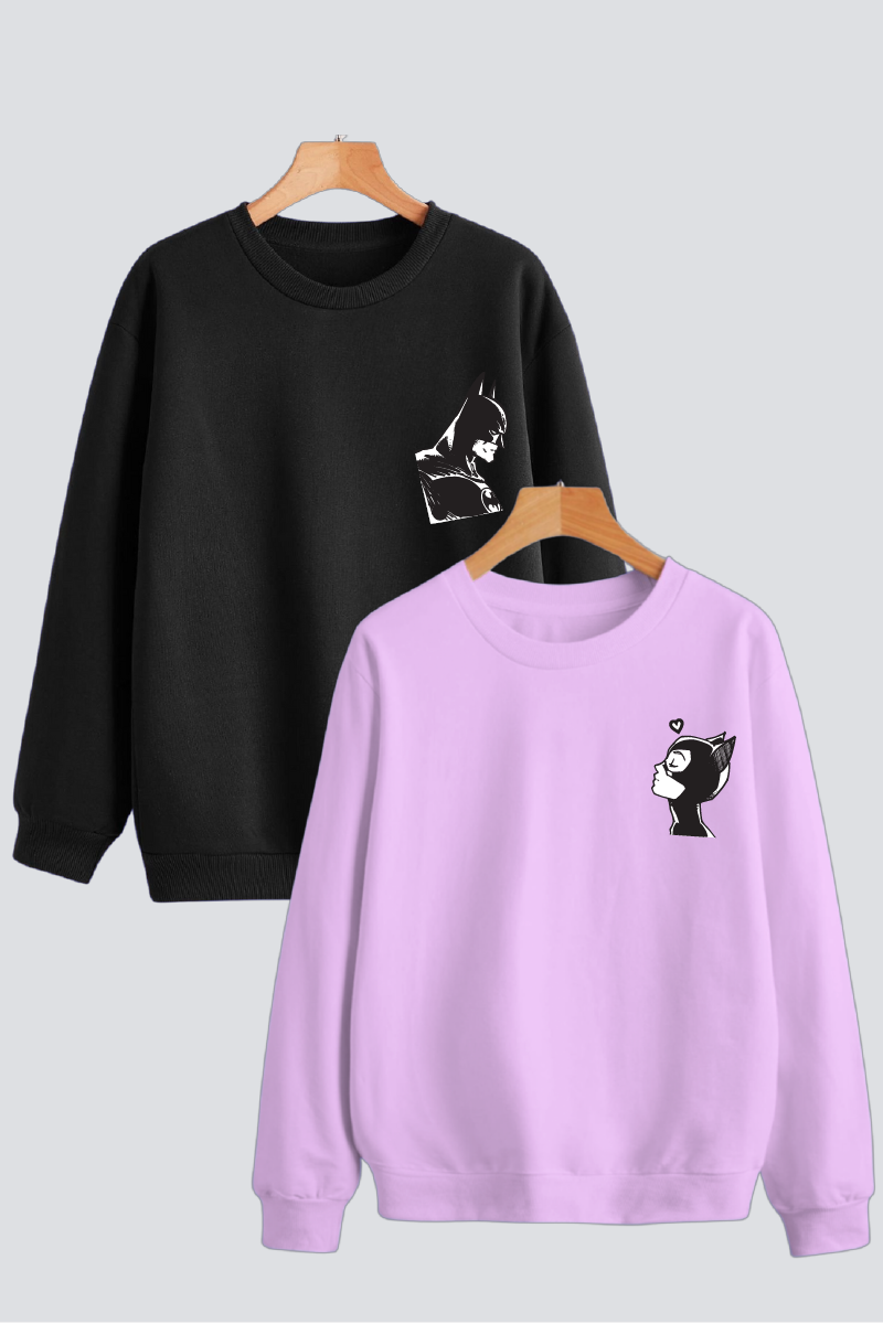 Batman & Catwoman Couple Unisex Sweatshirts - Pack of 2