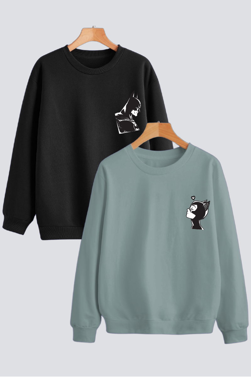 Batman & Catwoman Couple Unisex Sweatshirts - Pack of 2