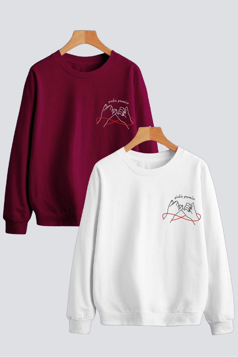 Pinky Promise Couple Unisex Sweatshirts - Pack of 2