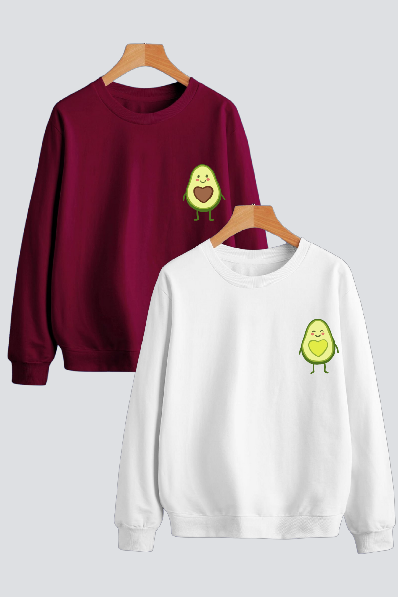 Avo-Cuddle Couple Unisex Sweatshirts - Pack of 2