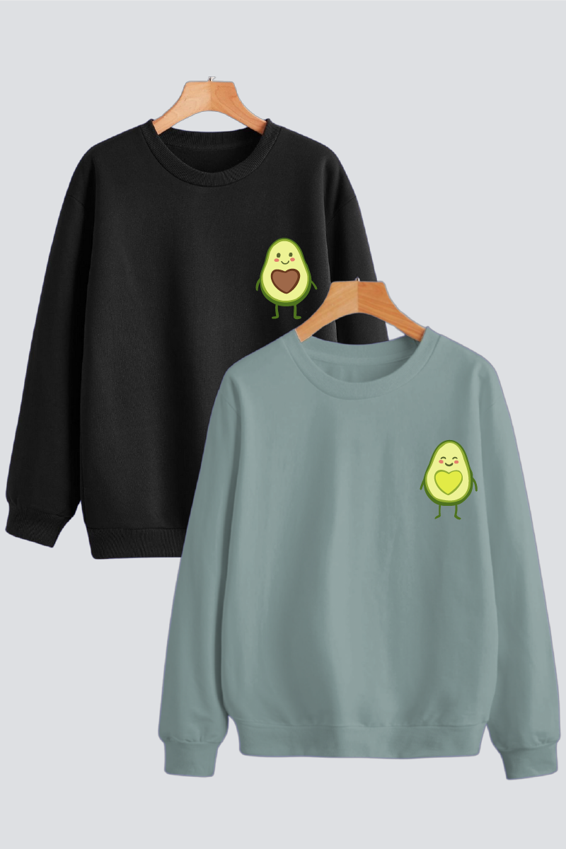 Avo-Cuddle Couple Unisex Sweatshirts - Pack of 2