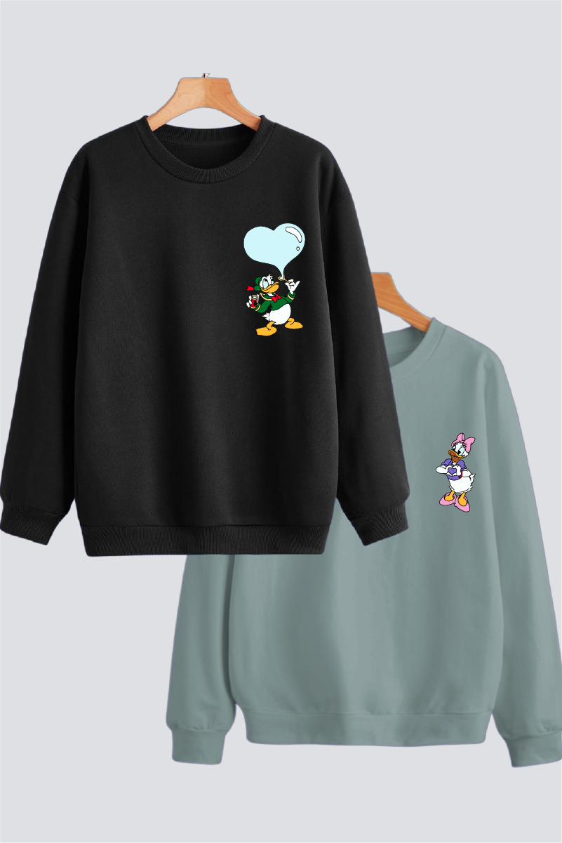 Duck & Duckie Duo Couple Unisex Sweatshirts - Pack of 2