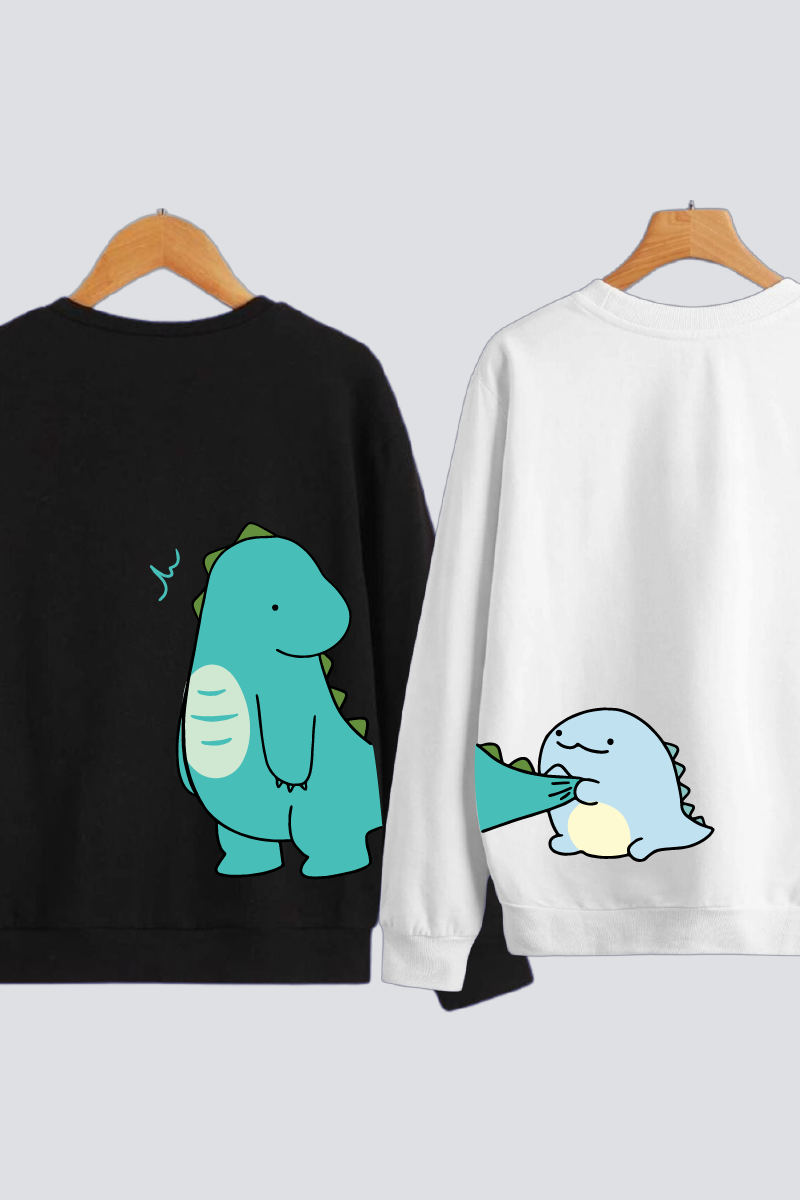 Dino Duo Couple Unisex Sweatshirts - Pack of 2 (Back Design)