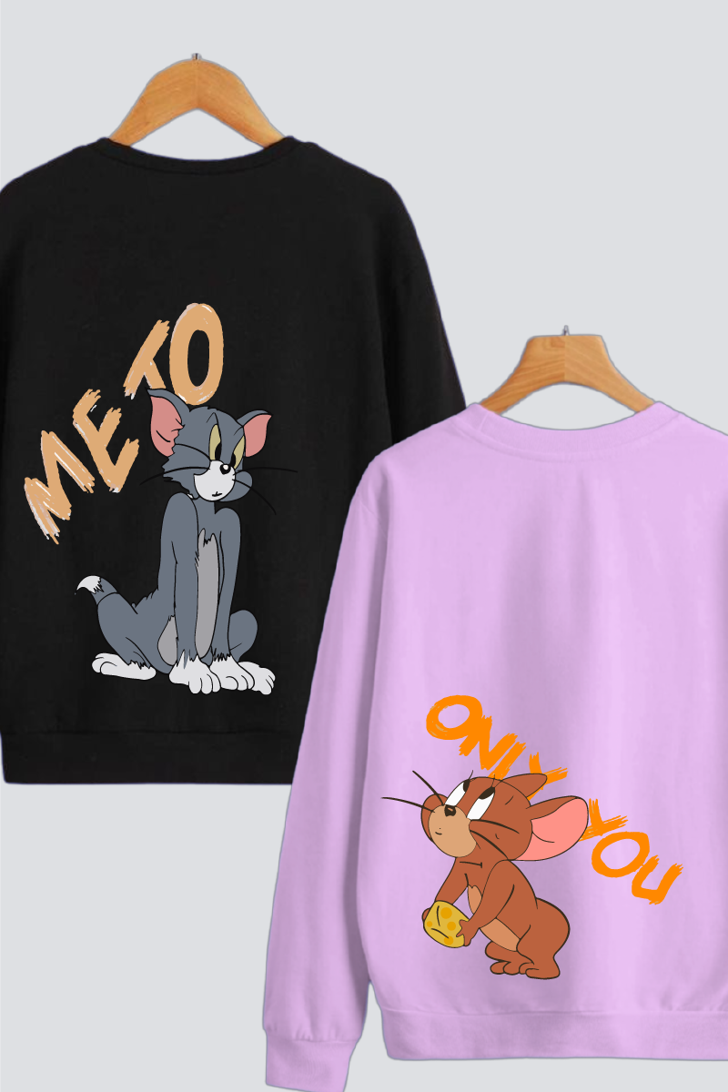 Tom & Jerry 'Me & You' Couple Unisex Sweatshirts - Pack of 2 (Back Design)