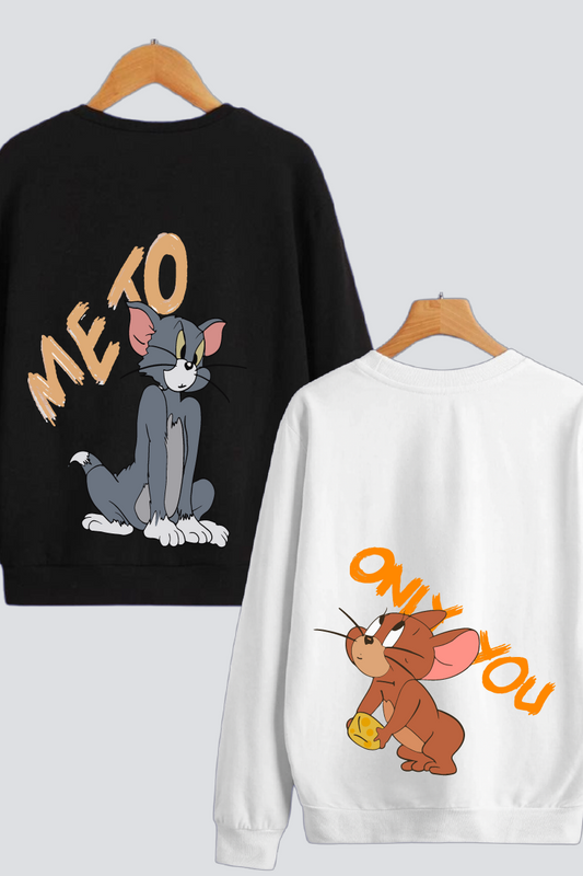 Tom & Jerry 'Me & You' Couple Unisex Sweatshirts - Pack of 2 (Back Design)