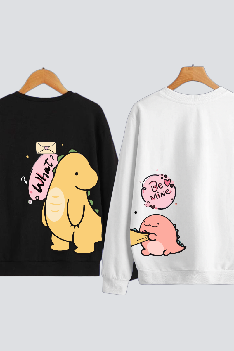 Dino Love Couple Unisex Sweatshirts - Pack of 2