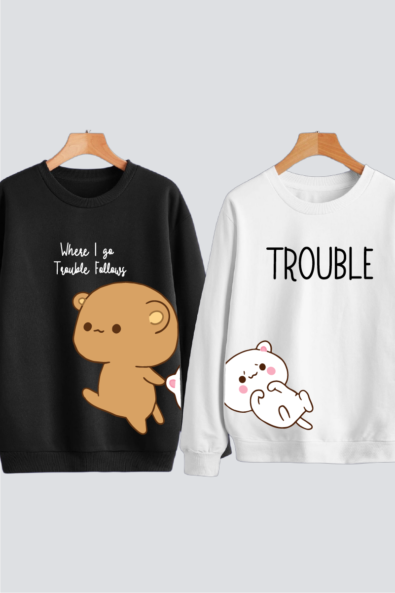 Trouble Couple Unisex Sweatshirts - Pack of 2