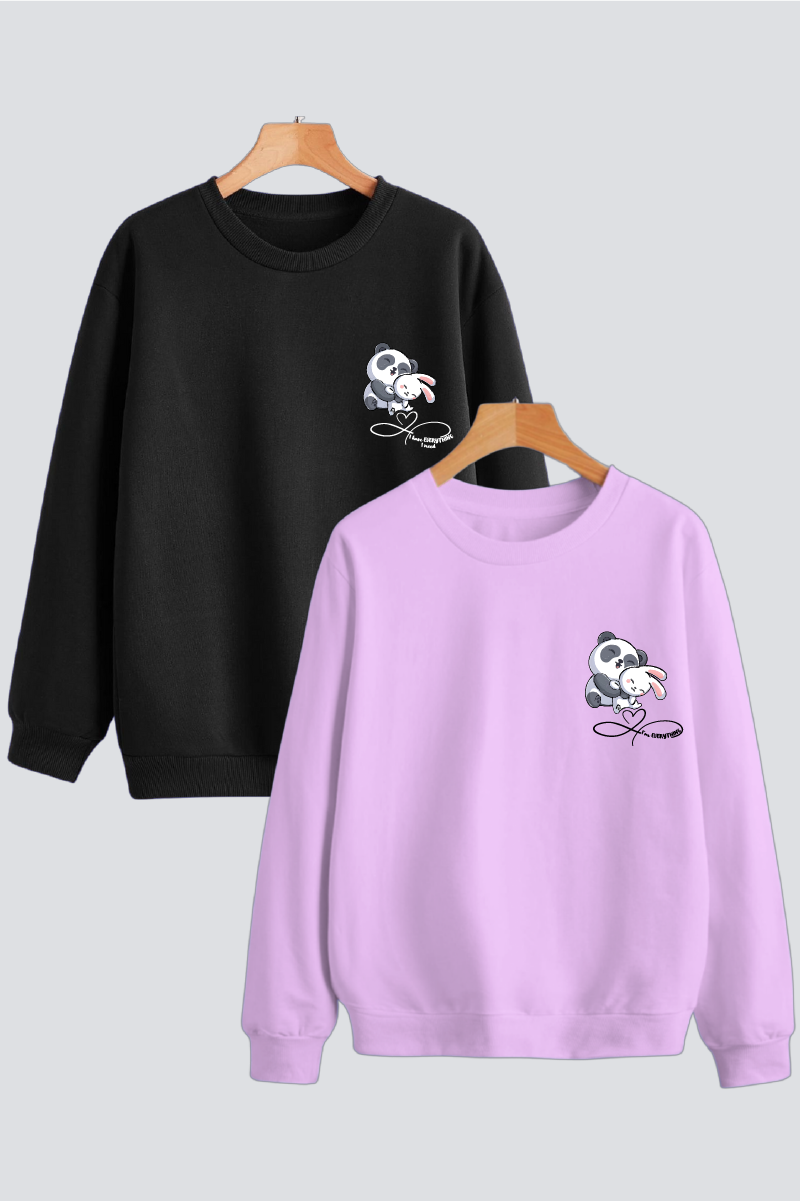 Cuddles & Hugs Couple Unisex Sweatshirt - Pack of 2