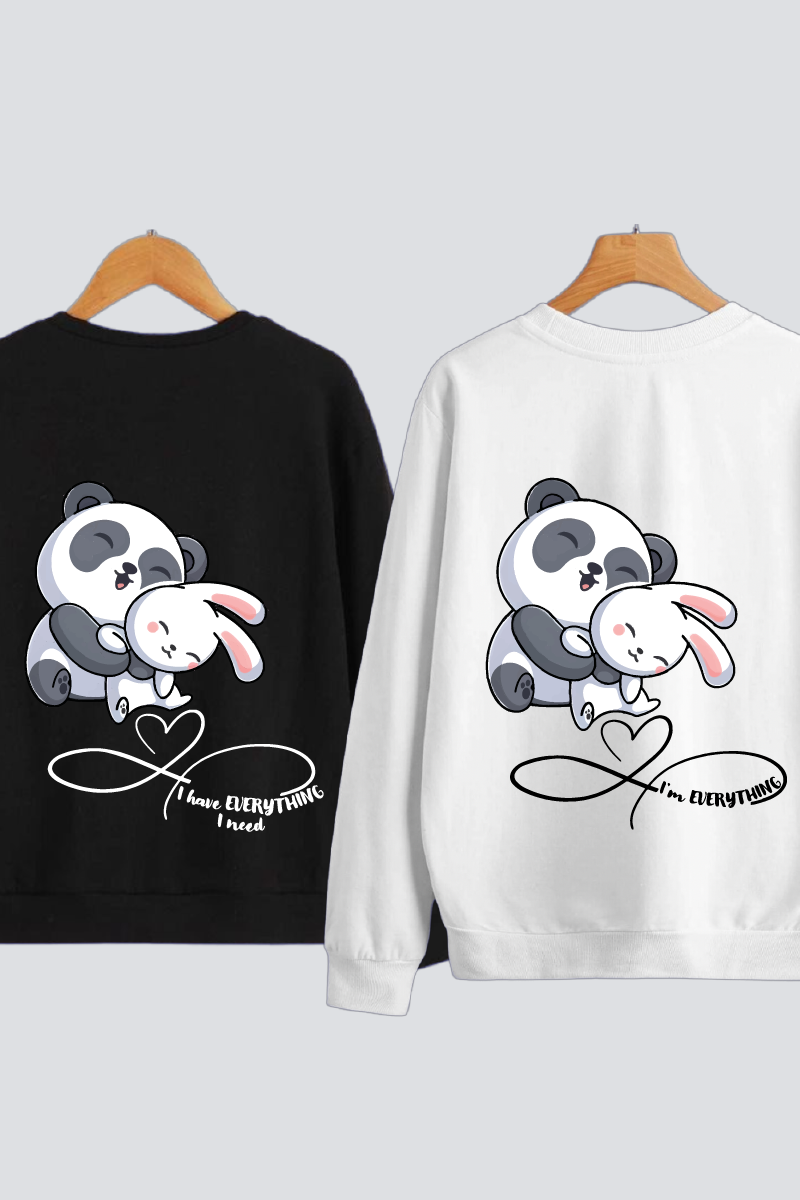 Cuddles & Hugs Couple Unisex Sweatshirt - Pack of 2