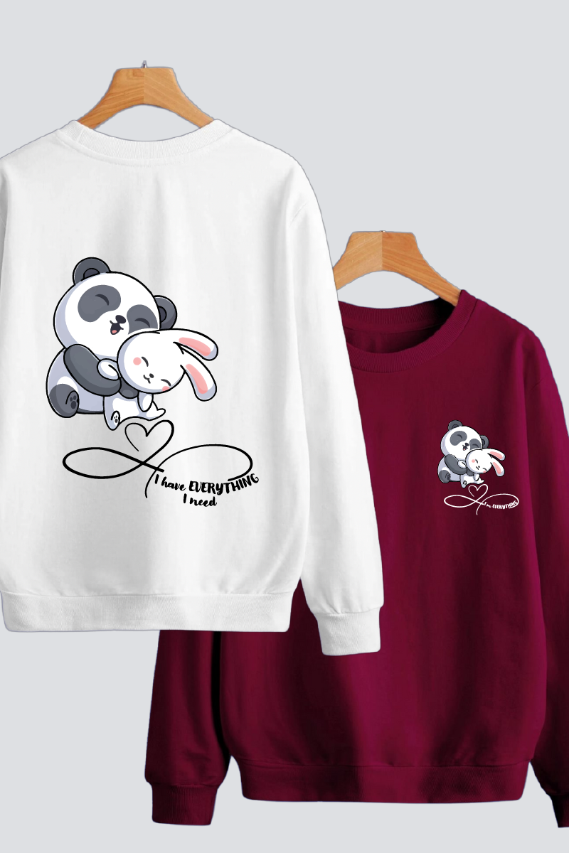 Cuddles & Hugs Couple Unisex Sweatshirt - Pack of 2