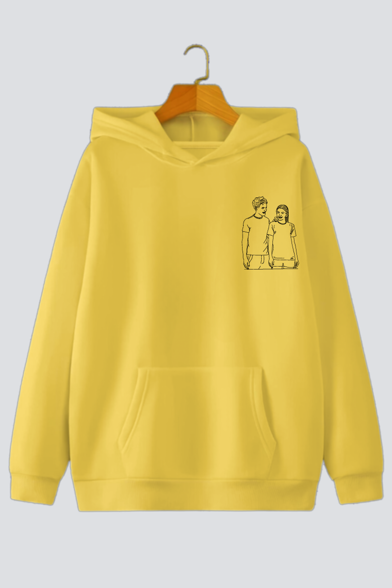 Customised Line Art Oversized Drop-Shoulder Hoodie