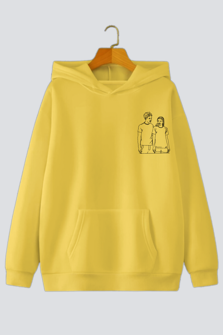 Customised Line Art Oversized Drop-Shoulder Hoodie