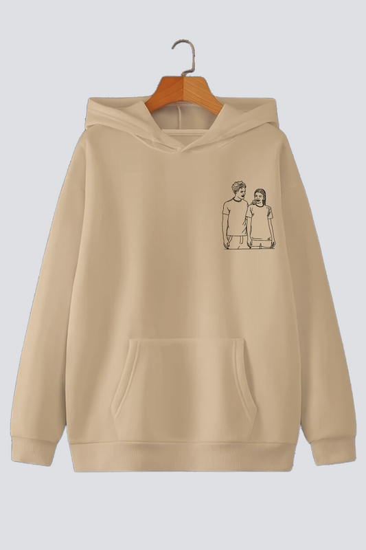 Customised Line Art Oversized Drop-Shoulder Hoodie