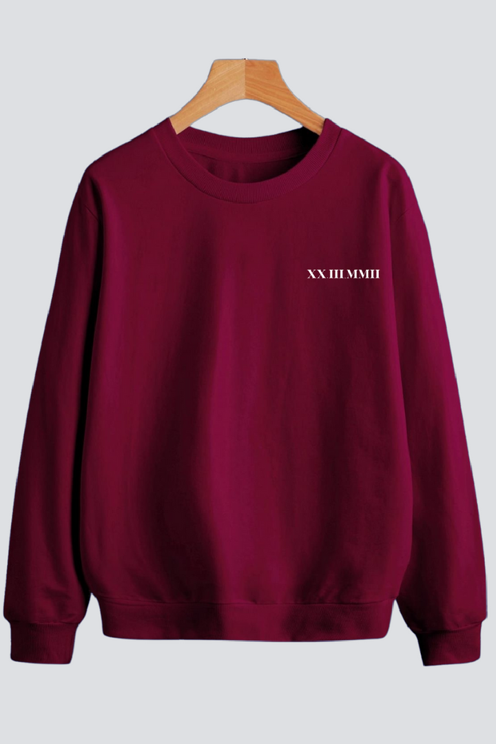 Customised Roman Date Sweatshirt