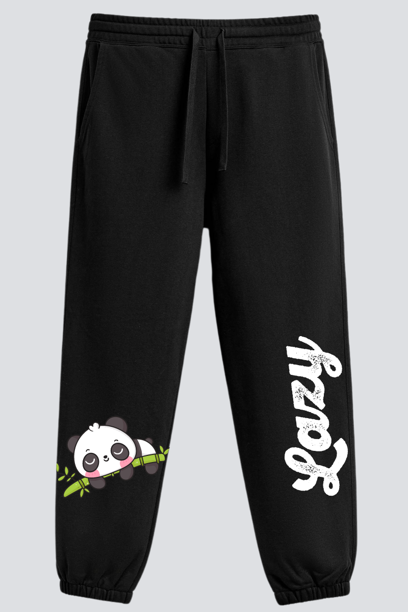 Lazy Panda Straight Fit Joggers - Black