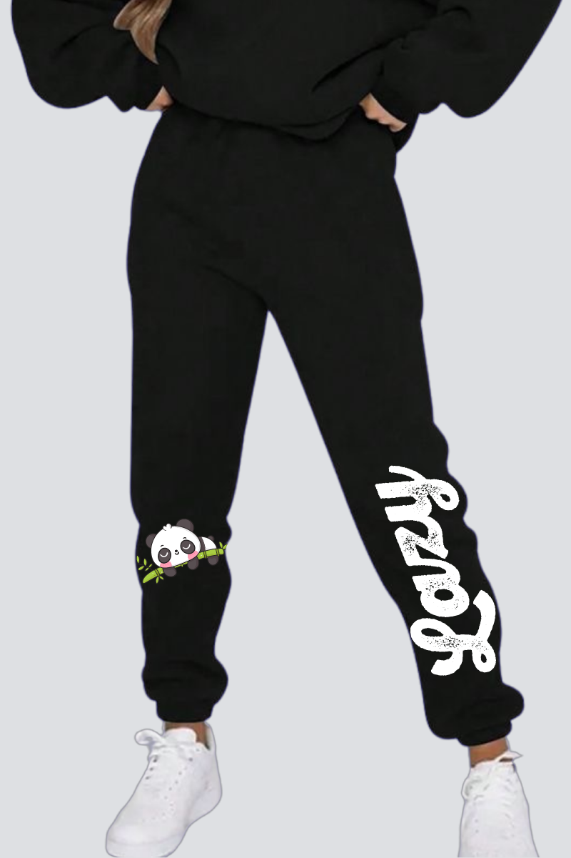 Lazy Panda Straight Fit Joggers - Black