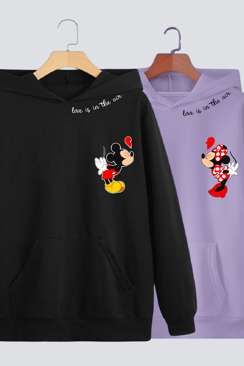 Mickey Minnie Couple Oversized Drop Shoulder Hoodies - Pack of 2