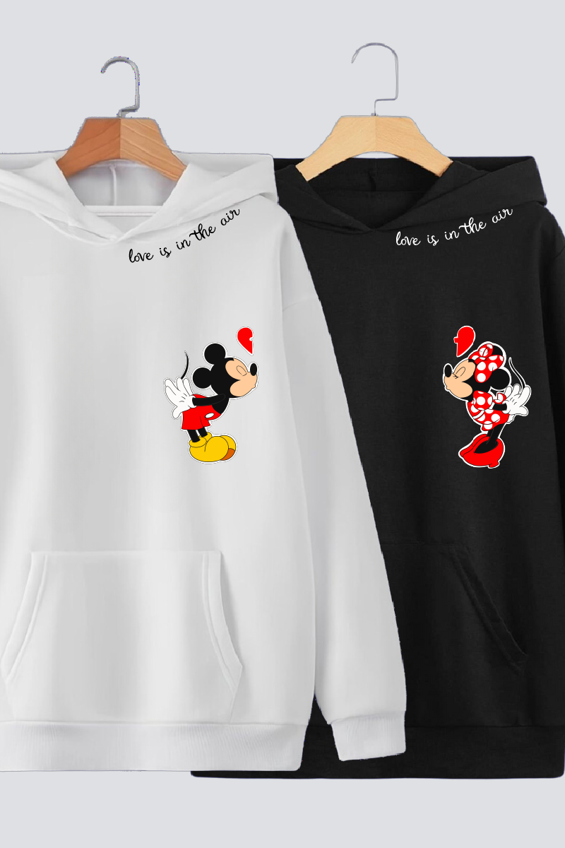 Mickey Minnie Couple Oversized Drop Shoulder Hoodies - Pack of 2