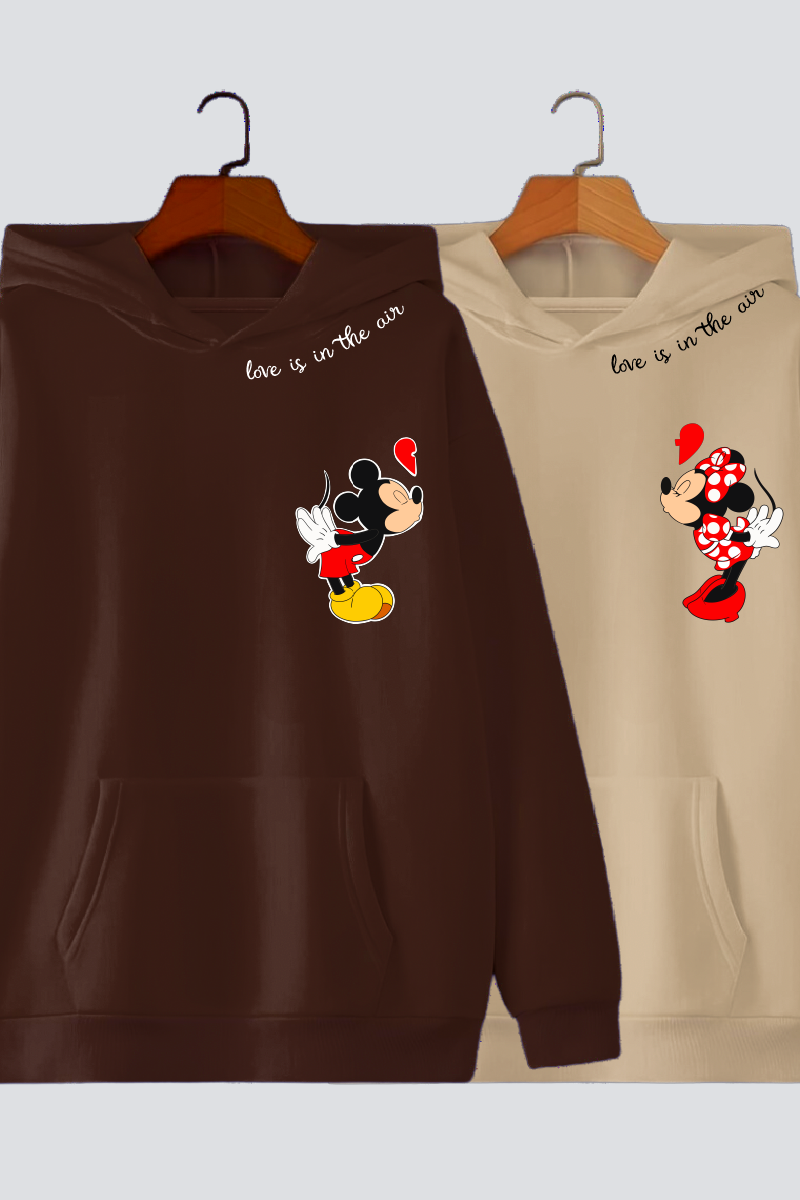 Mickey Minnie Couple Oversized Drop Shoulder Hoodies - Pack of 2