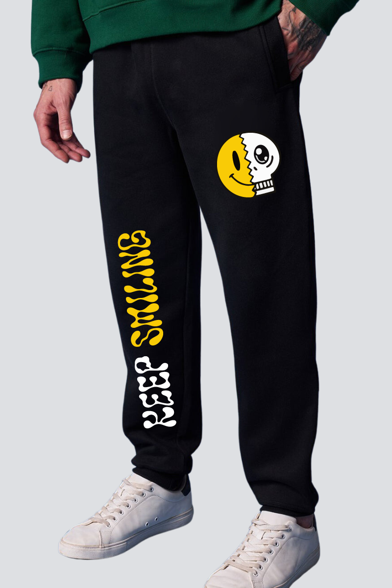 Keep Smiling Straight Fit Joggers - Black