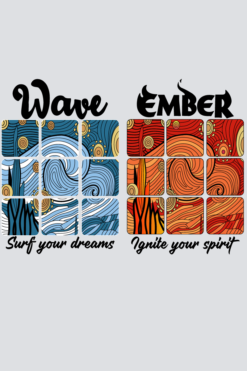 Wave & Ember Couple Unisex Sweatshirts - Pack of 2