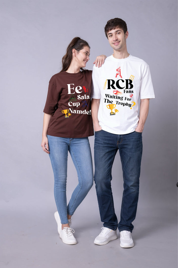 RCB Fan Couple Oversized Tees - Pack of 2