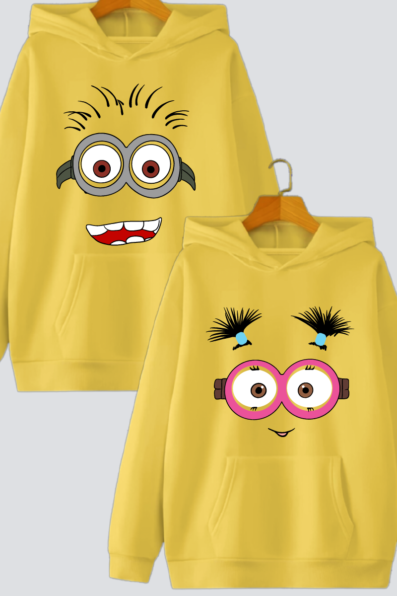 Cheeky Minion Faces Oversized Drop Shoulder Hoodies - Pack of 2