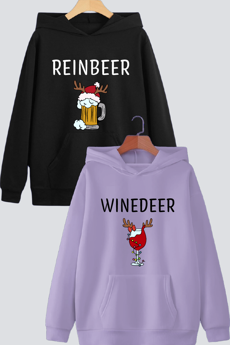 Cheers to the Holidays Couple Oversized Drop Shoulder Hoodies