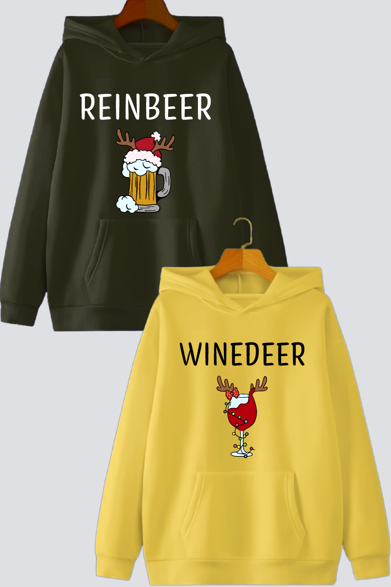 Cheers to the Holidays Couple Oversized Drop Shoulder Hoodies