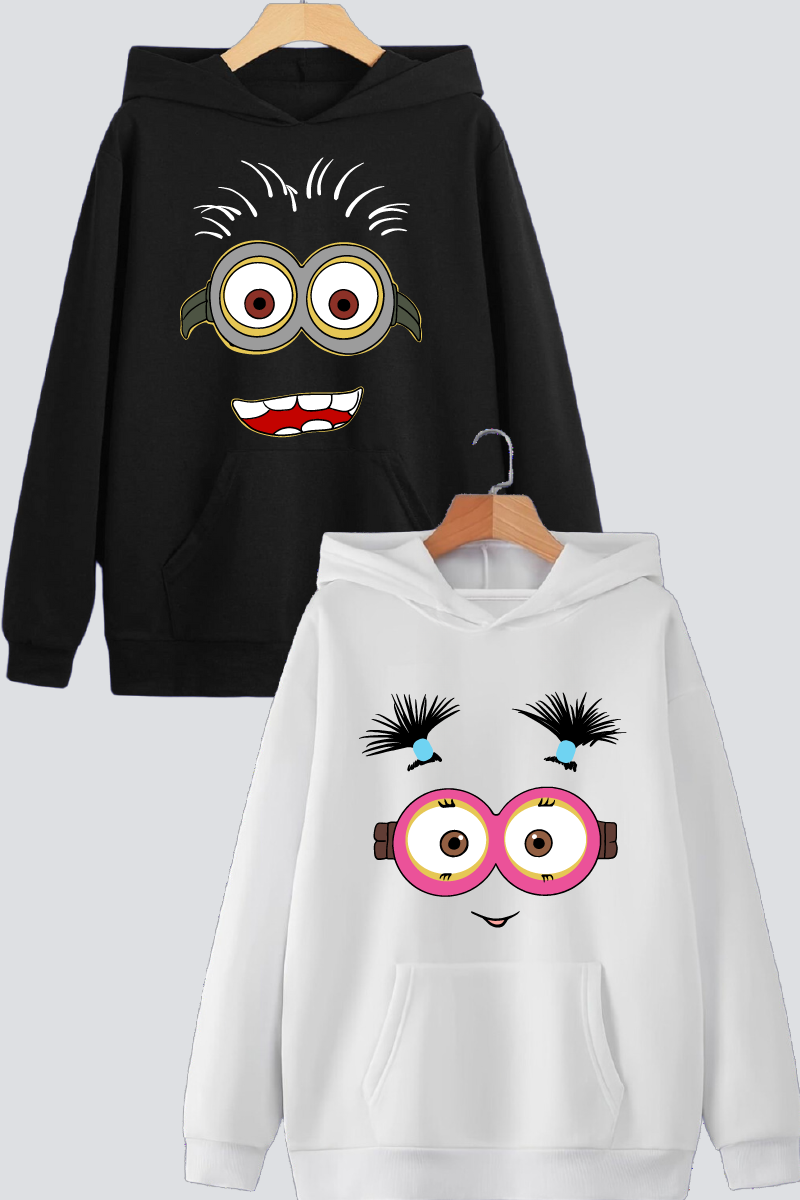 Cheeky Minion Faces Oversized Drop Shoulder Hoodies - Pack of 2