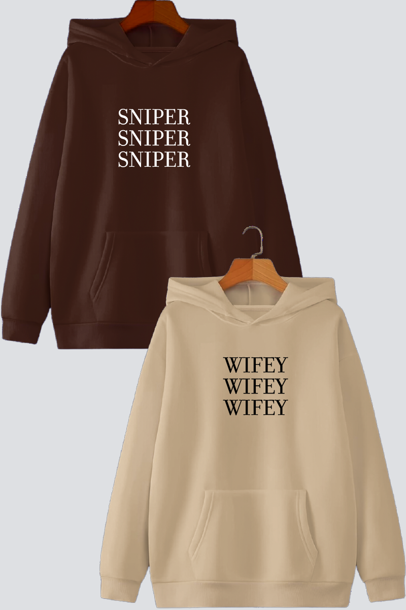 Sniper & Wifey Oversized Drop Shoulder Hoodies - Pack of 2