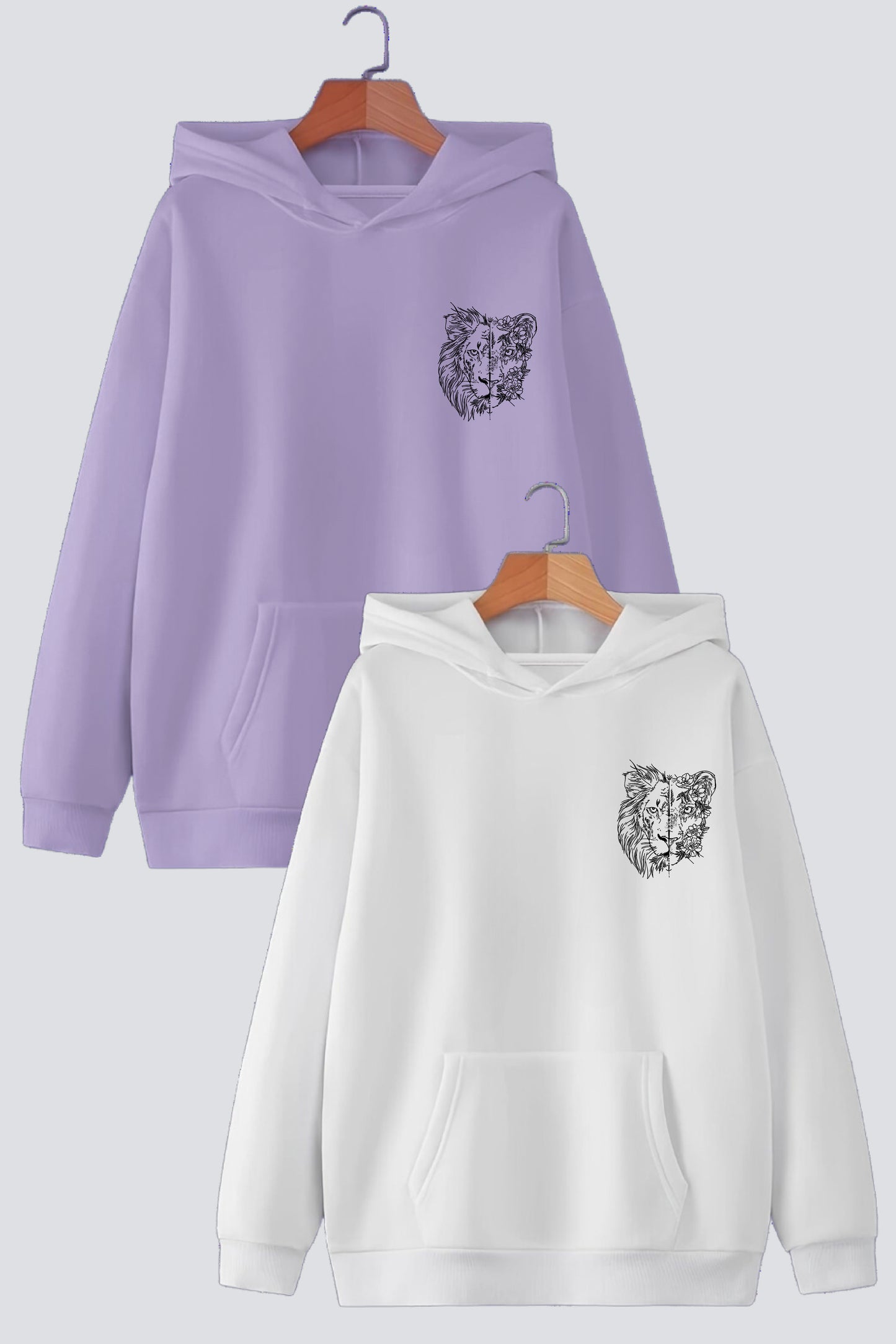 Strong Together Oversized Drop Shoulder Hoodies - Pack of 2