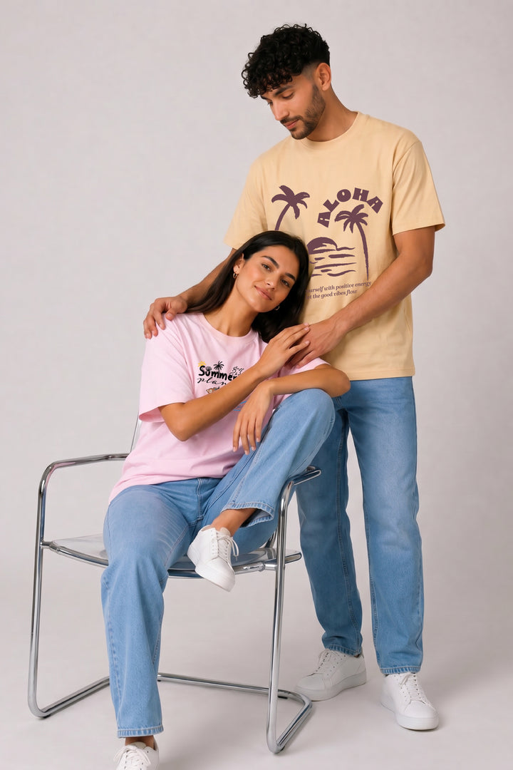 Aloha  Couple Oversized Tees — Pack of 2