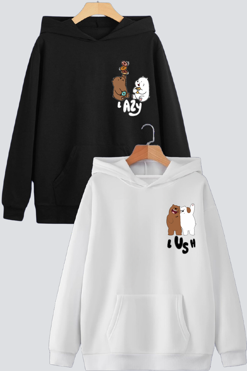 Bare Bears Oversized Drop Shoulder Hoodies - Pack of 2