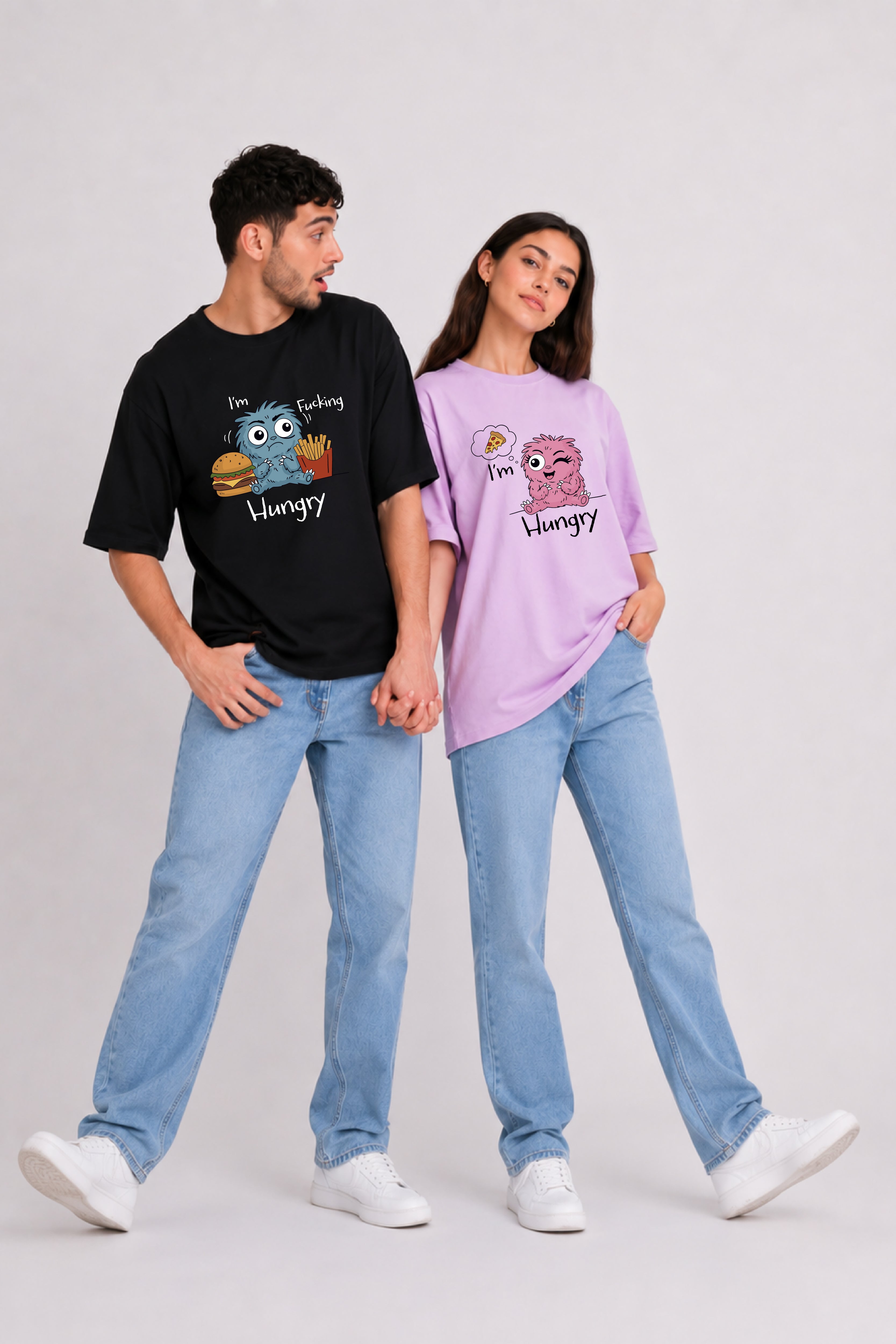 I'm hungry  Couple Oversized Tees — Pack of 2