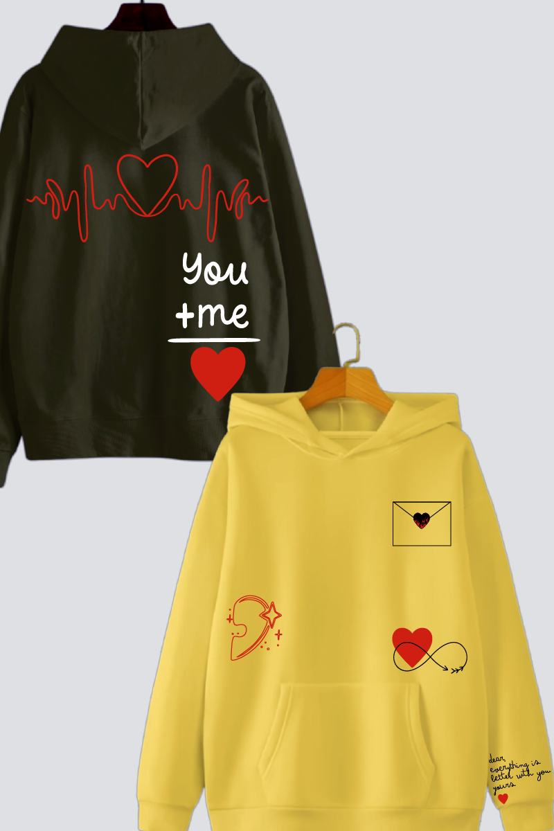 YOU+ ME Oversized Drop Shoulder Hoodies - Pack of 2