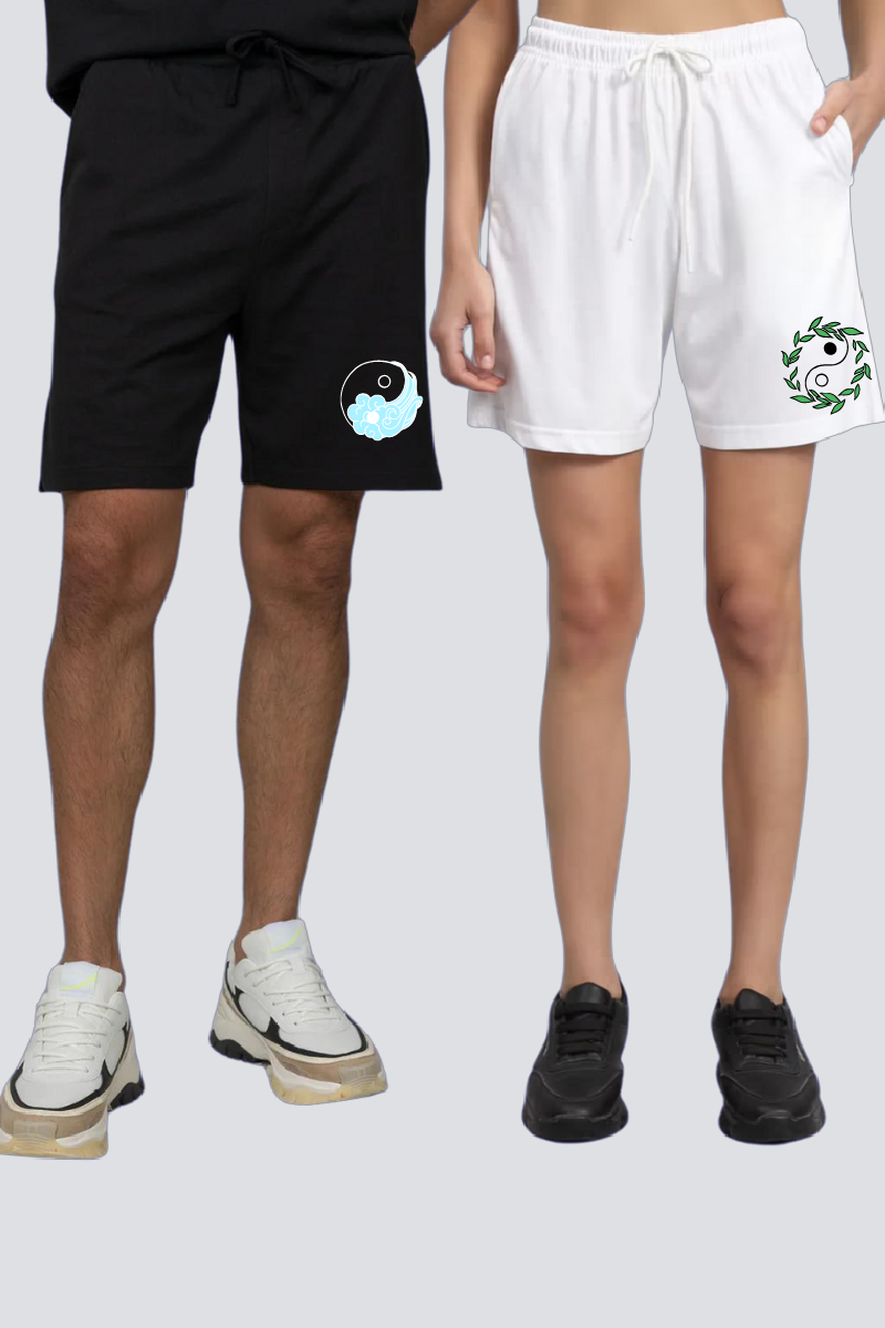 Yin Yang Lotus Printed Couple Co-Ord Sets (Pack of 2)