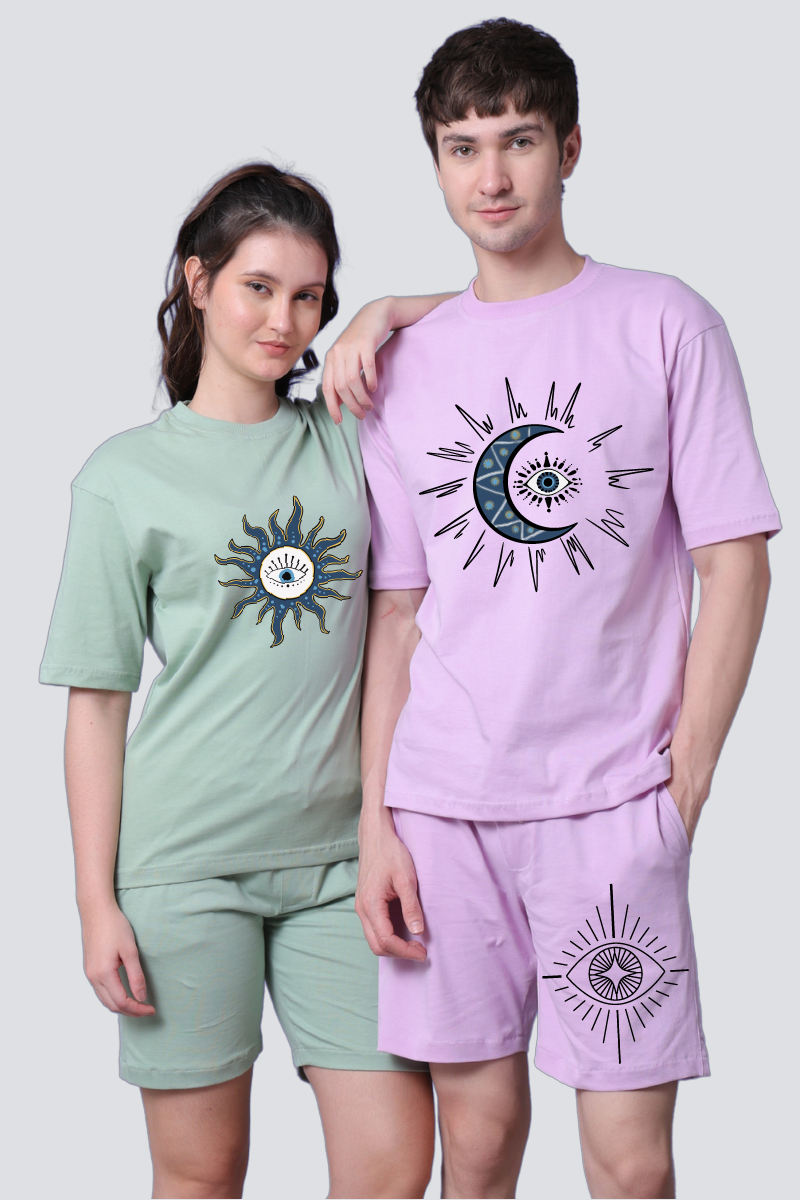 Sun & Moon Printed Couple Co-Ord Sets (Pack of 2)